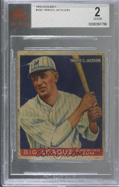 1933 Goudey Big League Chewing Gum - R319 #102 - Travis Jackson [BVG 2 GOOD]