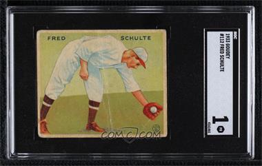 1933 Goudey Big League Chewing Gum - R319 #112 - Fred Schulte [SGC 1 PR]