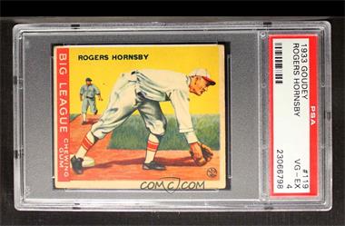 1933 Goudey Big League Chewing Gum - R319 #119 - Rogers Hornsby [PSA 4 VG‑EX]