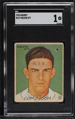 1933 Goudey Big League Chewing Gum - R319 #127 - Mel Ott [SGC 1 PR]