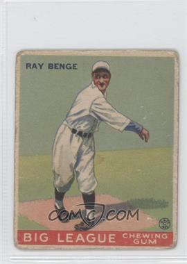 1933 Goudey Big League Chewing Gum - R319 #141 - Ray Benge [Good to VG‑EX]