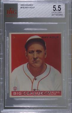 1933 Goudey Big League Chewing Gum - R319 #150 - Ray Kolp [BVG 5.5 EXCELLENT+]