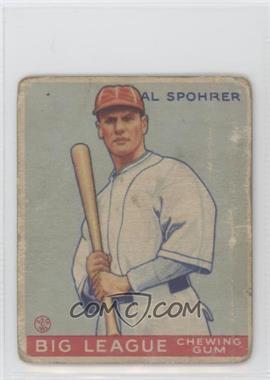 1933 Goudey Big League Chewing Gum - R319 #161 - Al Spohrer [Poor to Fair]