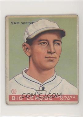 1933 Goudey Big League Chewing Gum - R319 #166 - Sam West [Poor to Fair]