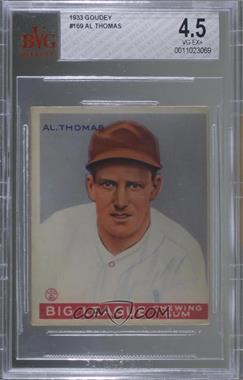 1933 Goudey Big League Chewing Gum - R319 #169 - Al Thomas [BVG 4.5 VG‑EX+]