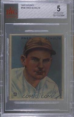 1933 Goudey Big League Chewing Gum - R319 #190 - Fred Schulte [BVG 5 EXCELLENT]