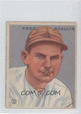 1933 Goudey Big League Chewing Gum - R319 #190 - Fred Schulte [Good to VG‑EX]