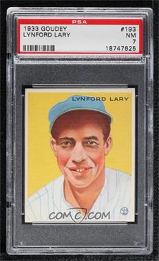 1933 Goudey Big League Chewing Gum - R319 #193 - Lyn Lary [PSA 7 NM]