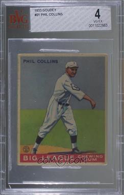1933 Goudey Big League Chewing Gum - R319 #21 - Phil Collins [BVG 4 VG‑EX]