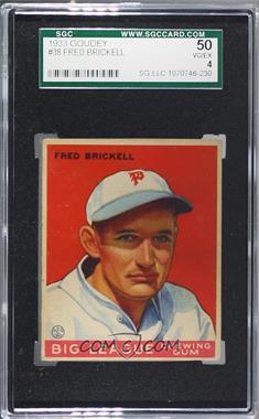 1933 Goudey Big League Chewing Gum - R319 #38 - Fred Brickell [SGC 50 VG/EX 4]