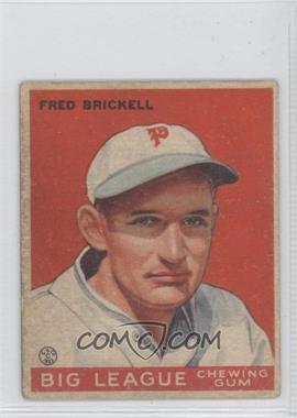 1933 Goudey Big League Chewing Gum - R319 #38 - Fred Brickell [Good to VG‑EX]