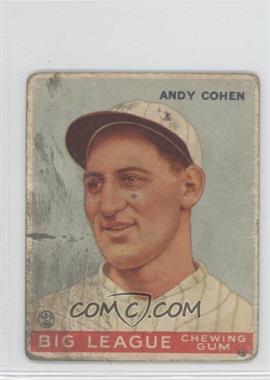 1933 Goudey Big League Chewing Gum - R319 #52 - Andy Cohen [Poor to Fair]