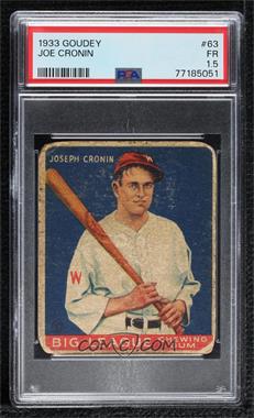 1933 Goudey Big League Chewing Gum - R319 #63 - Joe Cronin [PSA 1.5 FR]