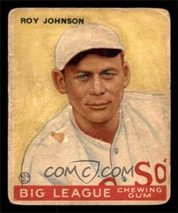 1933 Goudey Big League Chewing Gum - R319 #8 - Roy Johnson [GOOD]