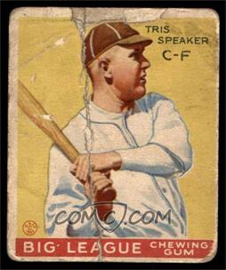 1933 Goudey Big League Chewing Gum - R319 #89 - Tris Speaker [POOR]