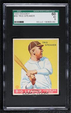 1933 Goudey Big League Chewing Gum - R319 #89 - Tris Speaker [SGC 60 EX 5]