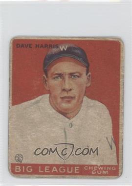 1933 Goudey Big League Chewing Gum - R319 #9 - Dave Harris [Poor to Fair]