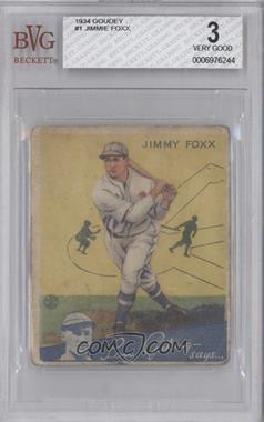 1934 Goudey Big League Chewing Gum - R320 #1 - Jimmie Foxx [BVG 3 VERY GOOD]