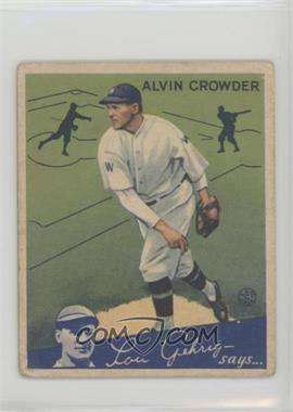 1934 Goudey Big League Chewing Gum - R320 #15 - Alvin Crowder [Good to VG‑EX]