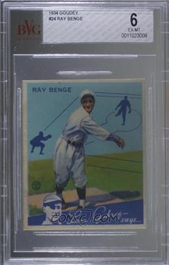 1934 Goudey Big League Chewing Gum - R320 #24 - Ray Benge [BVG 6 EX‑MT]
