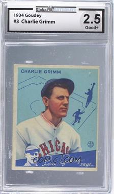 1934 Goudey Big League Chewing Gum - R320 #3 - Charlie Grimm [GAI 2.5]