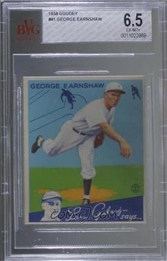 1934 Goudey Big League Chewing Gum - R320 #41 - George Earnshaw [BVG 6.5 EX‑MT+]