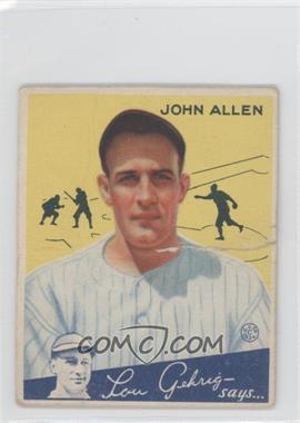 1934 Goudey Big League Chewing Gum - R320 #42 - Johnny Allen [Good to VG‑EX]