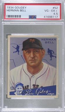 1934 Goudey Big League Chewing Gum - R320 #52 - Herman Bell [PSA 4.5 VG‑EX+]