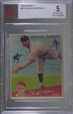 1934 Goudey Big League Chewing Gum - R320 #87 - George Darrow [BVG 5 EXCELLENT]