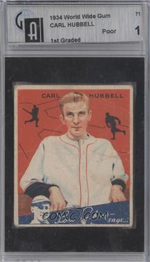 1934 World Wide Gum Big League Chewing Gum - V354 #71 - Carl Hubbell [GAI 1]