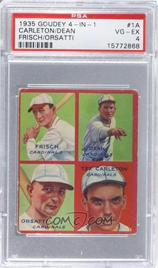 1935 Goudey 4-in-1 - R321 #1A - Frankie Frisch, Dizzy Dean, Ernie Orsatti, Tex Carleton [PSA 4 VG‑EX]