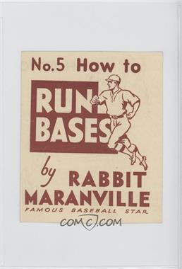 1936 National Chicle Batter-Up How To by Rabbit Maranville - R344 #5 - How to Run Bases (Rabbit Maranville)