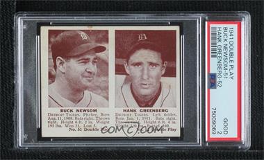 1941 Double Play - R330 #51-52 - Buck Newsom, Hank Greenberg [PSA 2 GOOD]