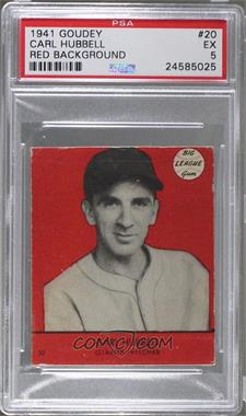 1941 Goudey Big League Chewing Gum - Food Issue R324 #20.2 - Carl Hubbell (Red Background) [PSA 5 EX]