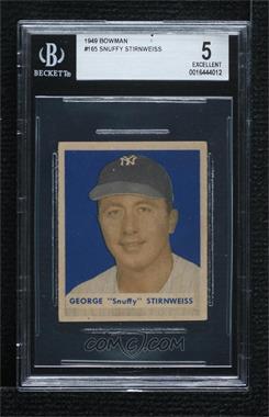 1949 Bowman - [Base] - Gray Back #165 - Snuffy Stirnweiss [BGS 5 EXCELLENT]
