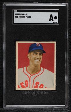 1949 Bowman - [Base] - Gray Back #86 - Johnny Pesky [SGC A]