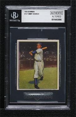 1950 Bowman - [Base] #10 - Tommy Henrich [BGS Authentic Altered]