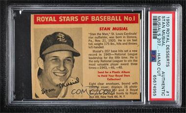 1950 Royal Desserts Royal Stars of Baseball - [Base] #1 - Stan Musial [PSA Authentic]