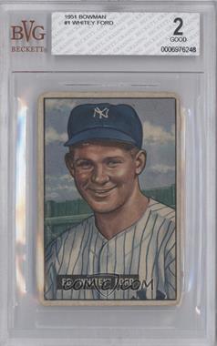 1951 Bowman - [Base] #1 - Ed 'Whitey' Ford [BVG 2 GOOD]