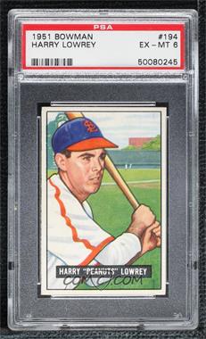 1951 Bowman - [Base] #194 - Harry 'Peanuts' Lowrey [PSA 6 EX‑MT]