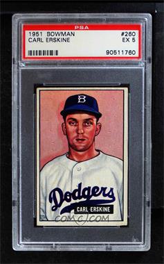 1951 Bowman - [Base] #260 - Carl Erskine [PSA 5 EX]