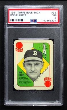 1951 Topps - Blue Backs #32 - Bob Elliott [PSA 3 VG]