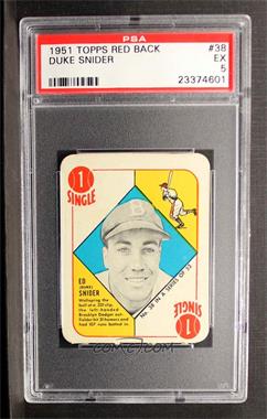 1951 Topps - Red Backs #38 - Duke Snider [PSA 5 EX]