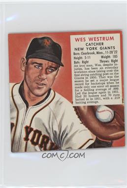 1952 Red Man Tobacco All-Star Team - National League Series - Cut Tab #26.2 - Wes Westrum (Expires June 1, 1953)