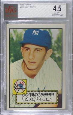 1952 Topps - [Base] #175.1 - Billy Martin (White Back) [BVG 4.5 VG‑EX+]