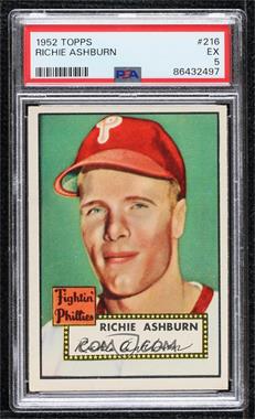 1952 Topps - [Base] #216 - Richie Ashburn [PSA 5 EX]