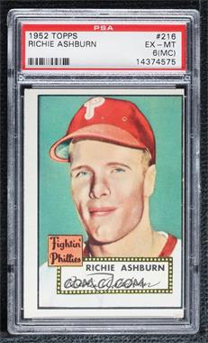 1952 Topps - [Base] #216 - Richie Ashburn [PSA 6 EX‑MT (MC)]