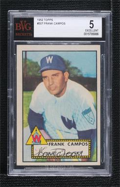 1952 Topps - [Base] #307.1 - Semi-High # - Frank Campos (Red Star on Back) [BVG 5 EXCELLENT]