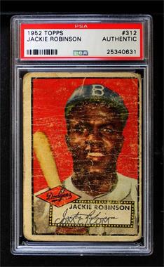 1952 Topps - [Base] #312 - High # - Jackie Robinson [Authentic]