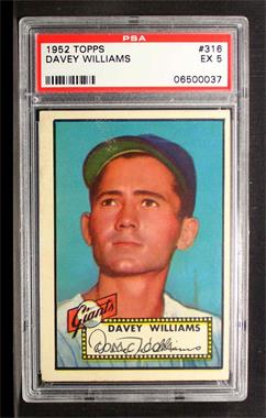 1952 Topps - [Base] #316 - High # - Davey Williams [PSA 5 EX]